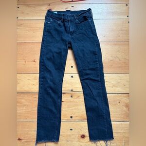 Women’s GAP black classic iconic vintage slim mid rise jeans wide 00 24